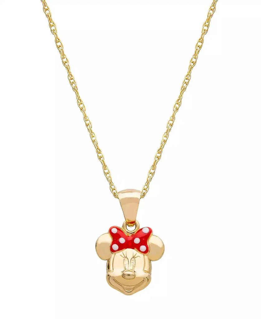 商品Disney|Children's Minnie Mouse 15" Pendant Necklace with Enamel Bow in 14k Gold,价格¥4628,第3张图片详细描述