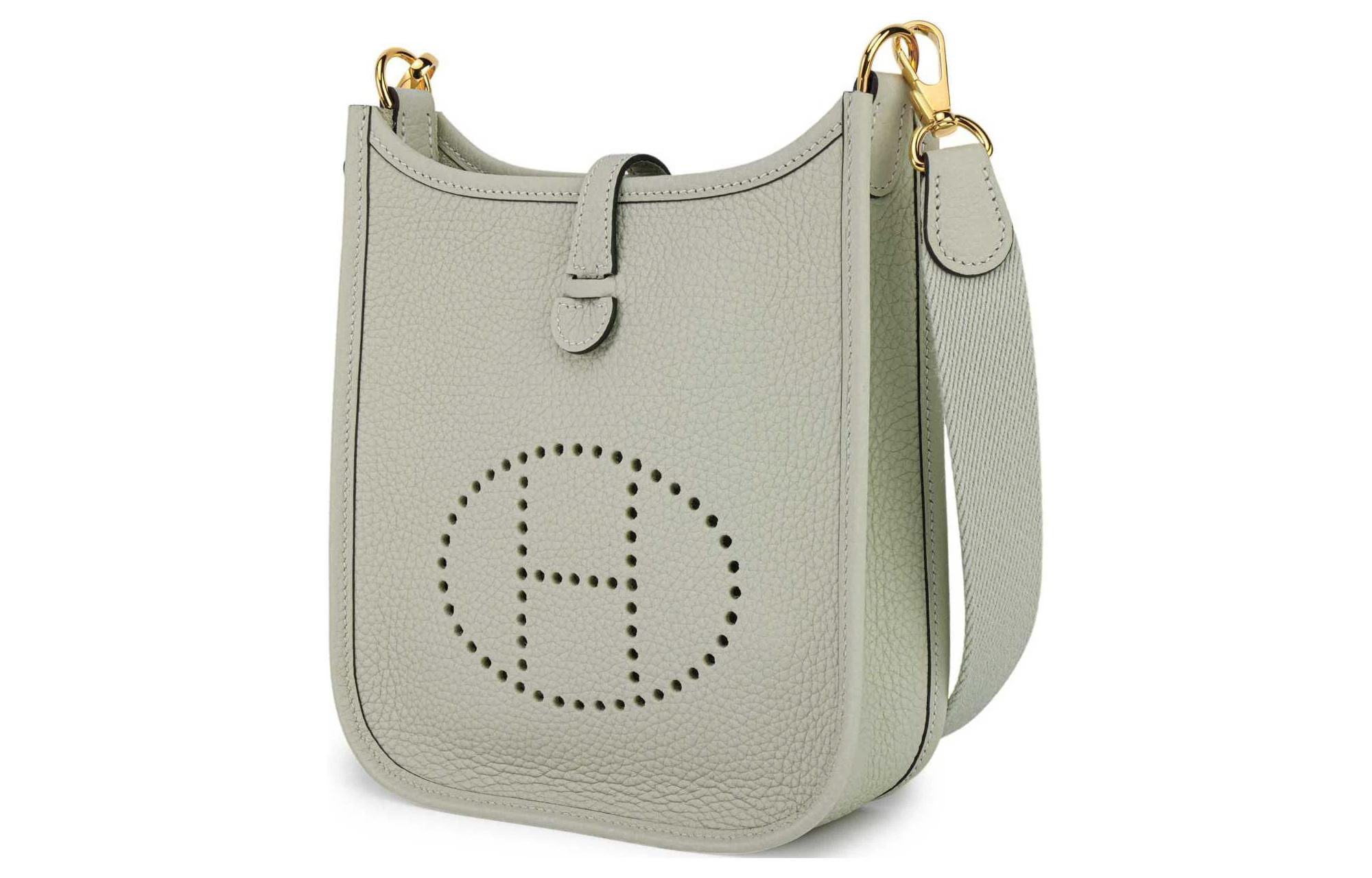 商品[国内直发] Hermes|爱马仕 Evelyne 16 金扣 Clemence牛皮 单肩斜挎包 迷你 女款 冰晶灰,价格¥26389,第4张图片详细描述