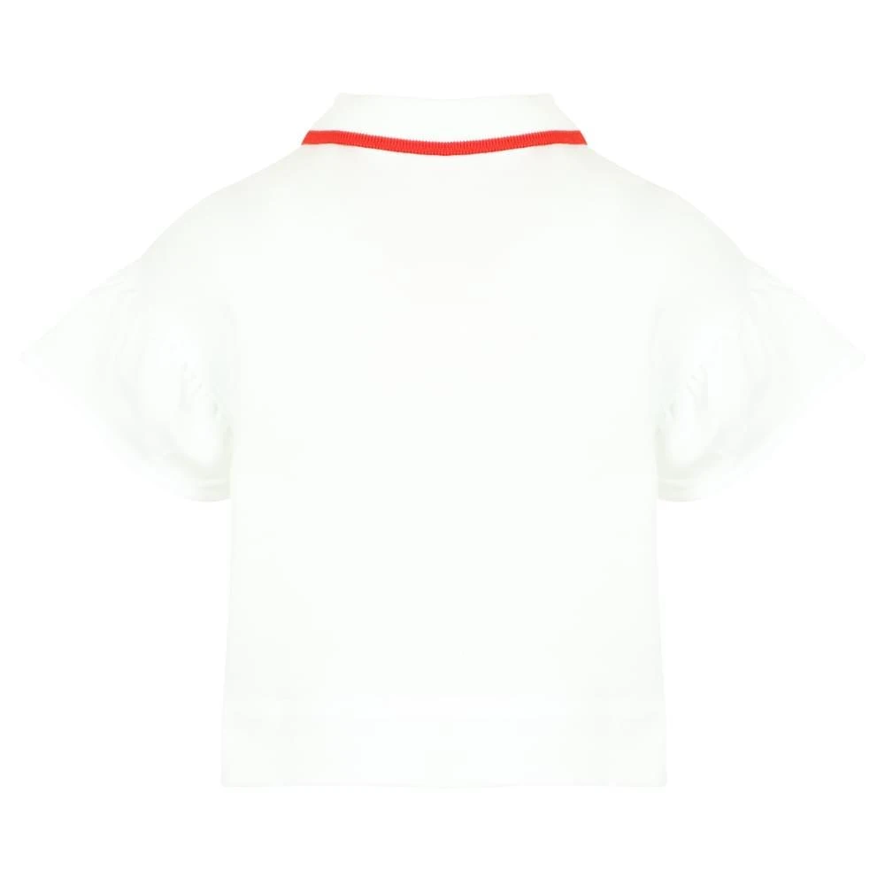 商品Burberry|White Ruffle Sleeve Mini Martina Polo Shirt,价格¥980,第3张图片详细描述