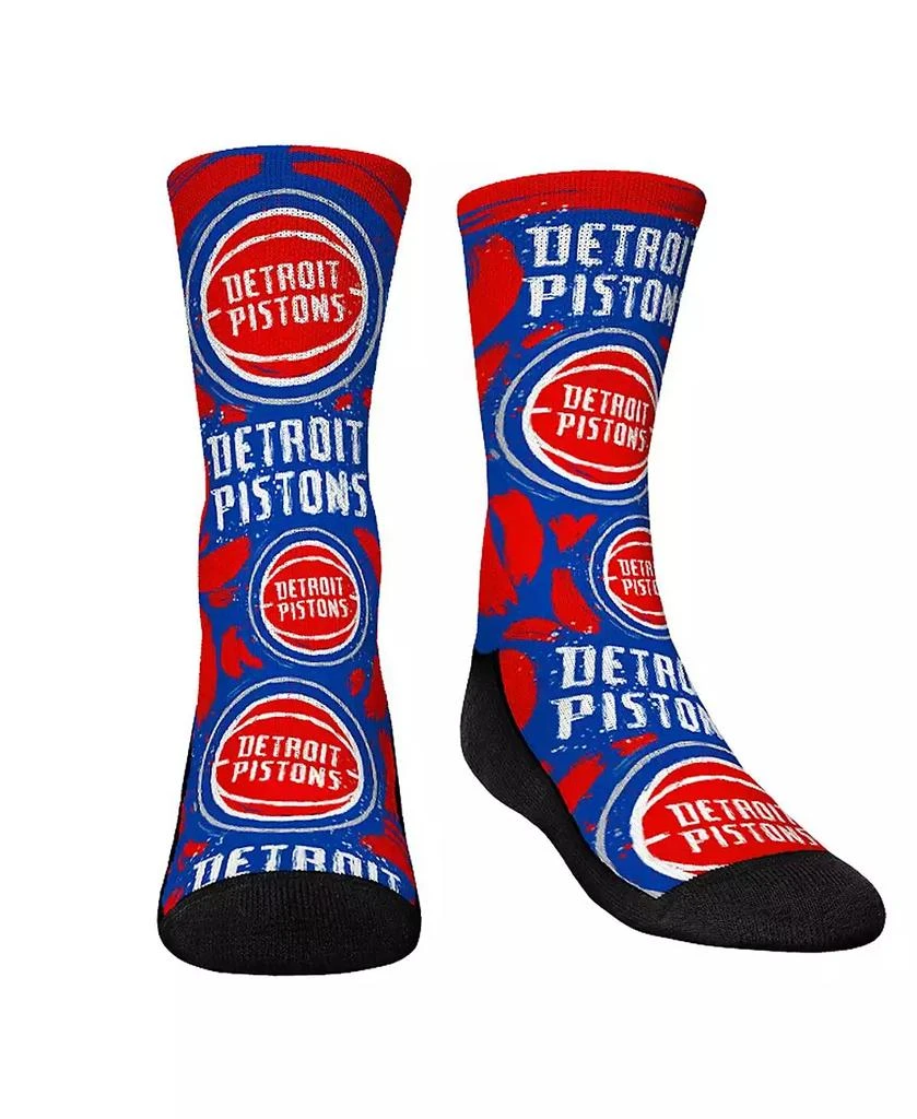 商品Rock 'Em|Youth Boys and Girls Socks Detroit Pistons Allover Logo and Paint Crew Socks,价格¥139,第1张图片