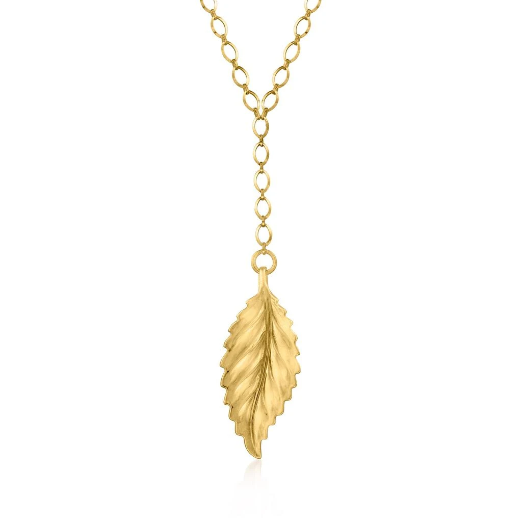 商品Ross-Simons|Ross-Simons Italian 18kt Gold Over Sterling Leaf Y-Necklace,价格¥787,第4张图片详细描述