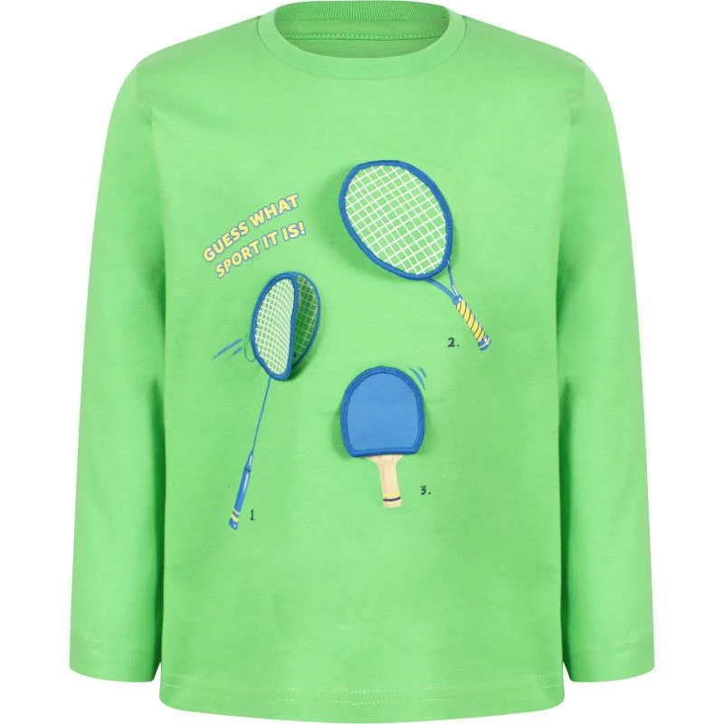 商品Mayoral|Guess what sport and big match long sleeved and short sleeved t shirts set in green and white,价格¥432,第2张图片详细描述