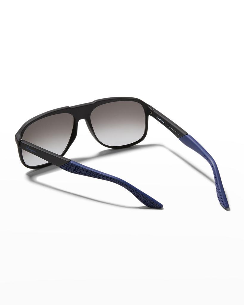 商品Salvatore Ferragamo|Men's Italian Lifestyle Gancini Aviator Sunglasses,价格¥1762,第4张图片详细描述