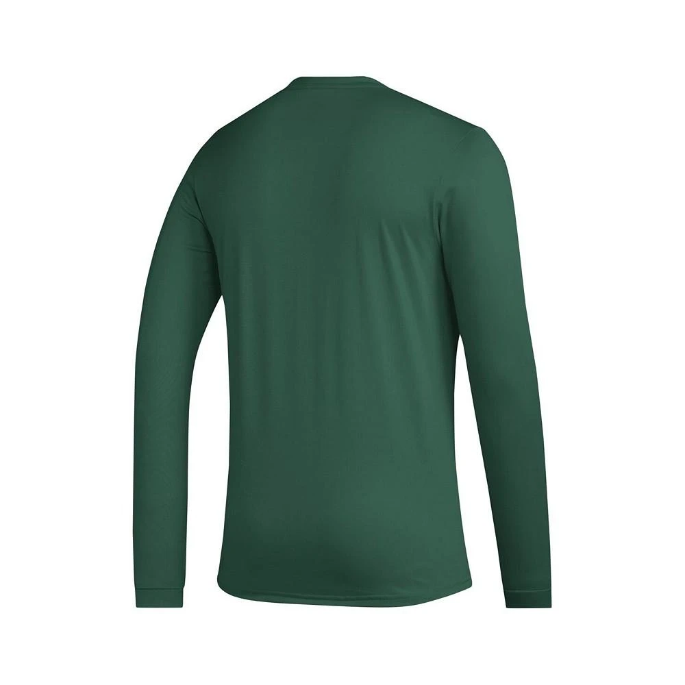 商品Adidas|Men's Green Miami Hurricanes Practice Basketball Pregame AEROREADY Long Sleeve T-shirt,价格¥329,第2张图片详细描述