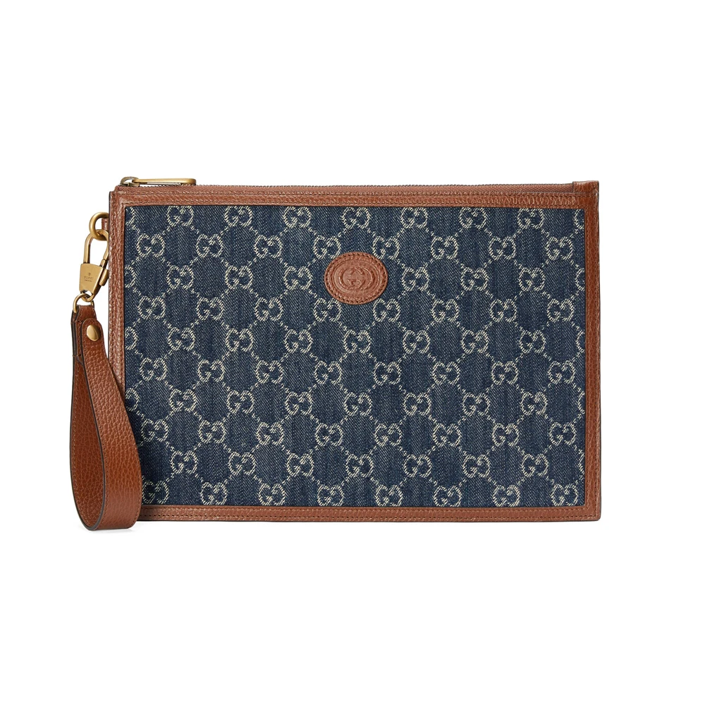 商品[国内直发] Gucci|GUCCI 男士蓝色互扣式 G 手袋 672953-2KQGT-8375,价格¥7420,第1张图片
