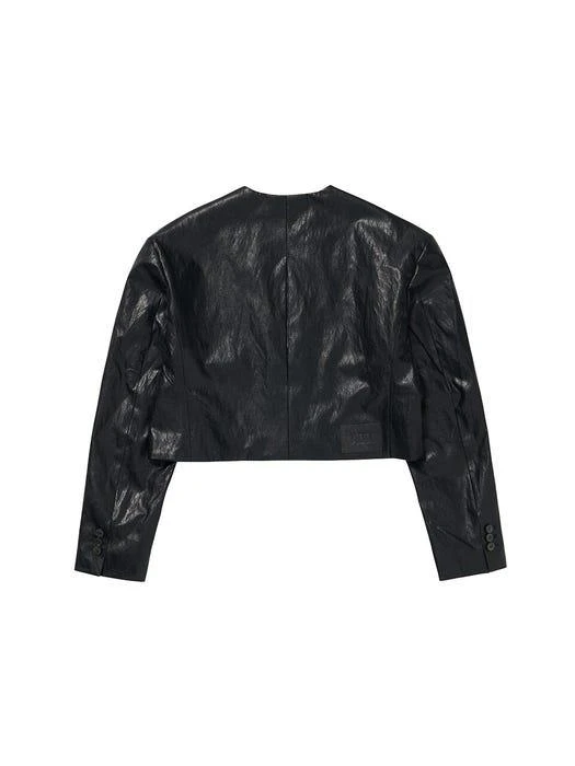 商品ADD|MARGO VEGAN LEATHER BOLERO JACKET BLACK,价格¥1366,第3张图片详细描述