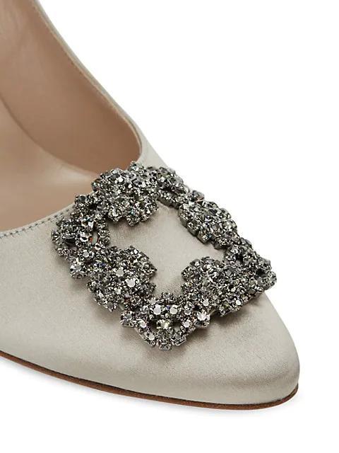 商品Manolo Blahnik|Hangisi 70 Embellished Satin Pumps,价格¥8369,第7张图片详细描述