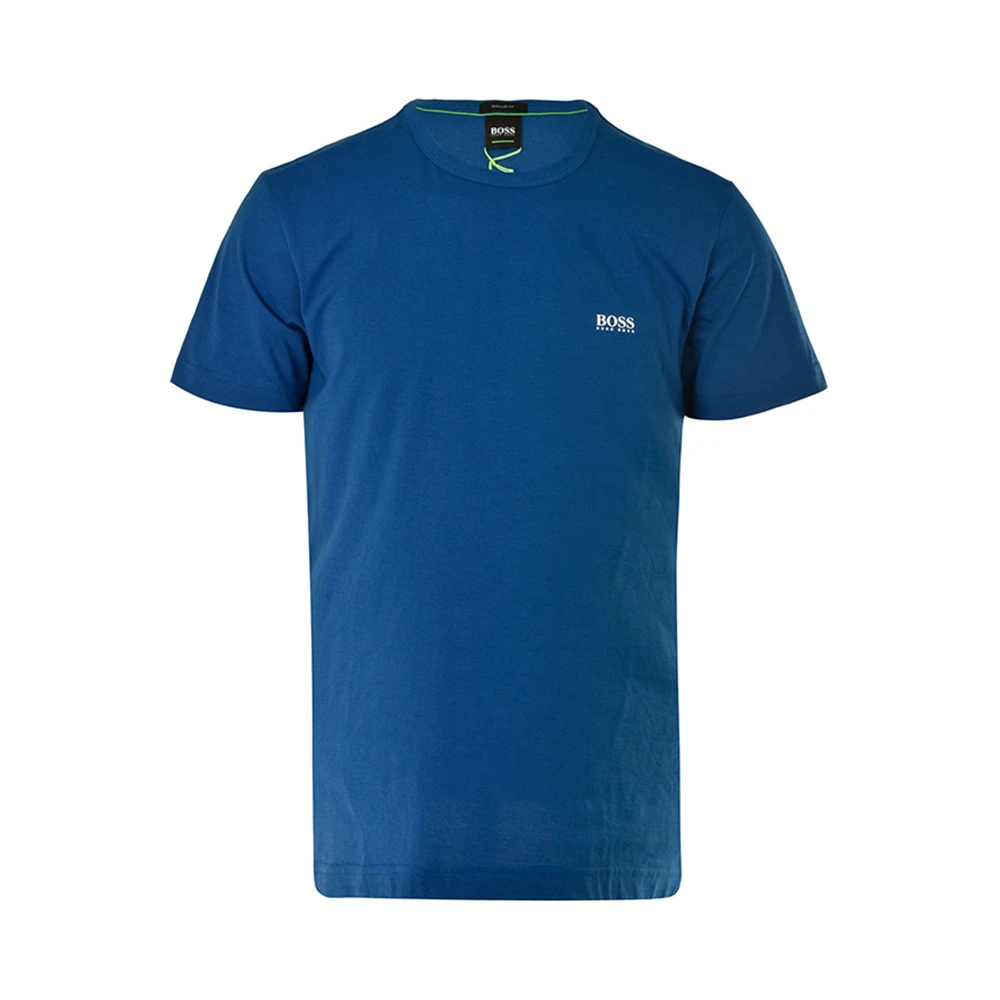 商品Hugo Boss|Hugo Boss 雨果博斯 男士蓝色纯色款棉质短袖T恤 TEE-181-6415-420,价格¥463,第1张图片