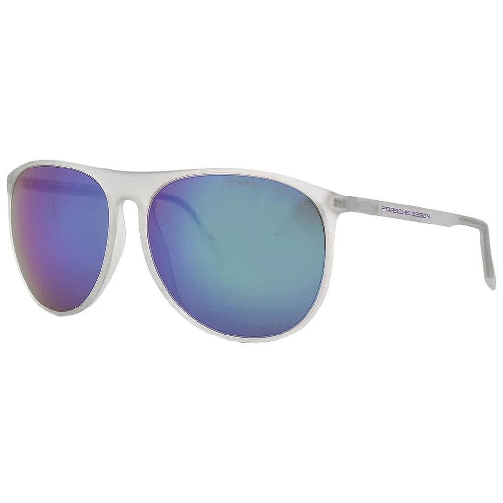 商品Porsche Design|Porsche Design Blue Oval Men's Sunglasses P8596 A 58,价格¥596,第3张图片详细描述