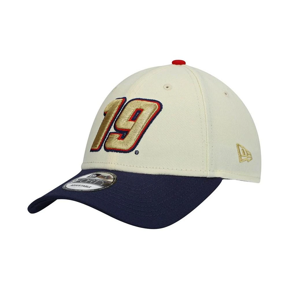 商品New Era|Men's Cream, Navy Martin Truex Jr Chrome 9FORTY Snapback Hat,价格¥187,第3张图片详细描述