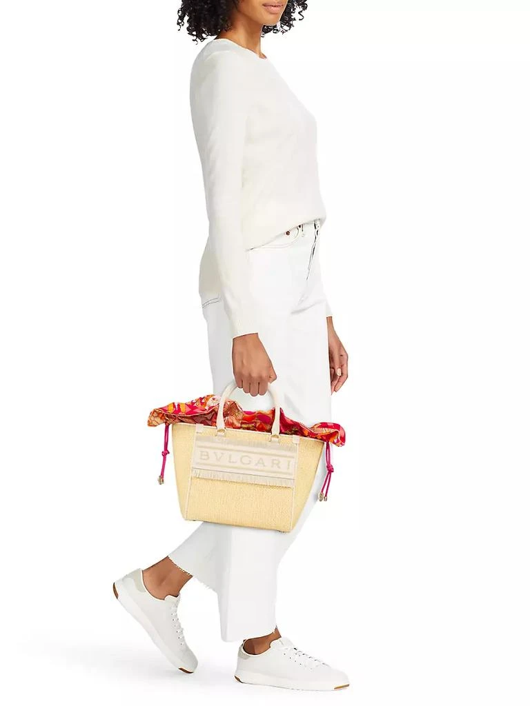商品BVLGARI|Logo Raffia Tote,价格¥22583,第2张图片详细描述