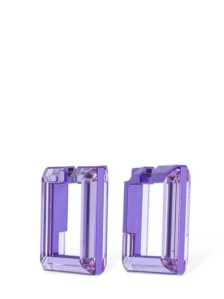 商品Swarovski|Lucent Swarovski Squared Hoop Earrings,价格¥2683,第1张图片