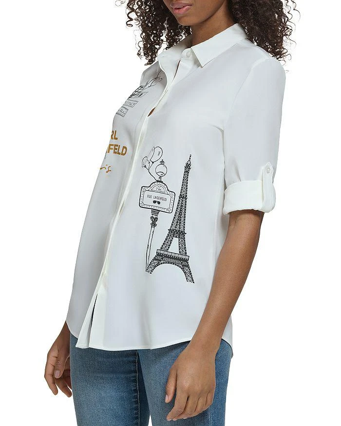 商品Karl Lagerfeld Paris|Roll Sleeve Shirt,价格¥357,第3张图片详细描述