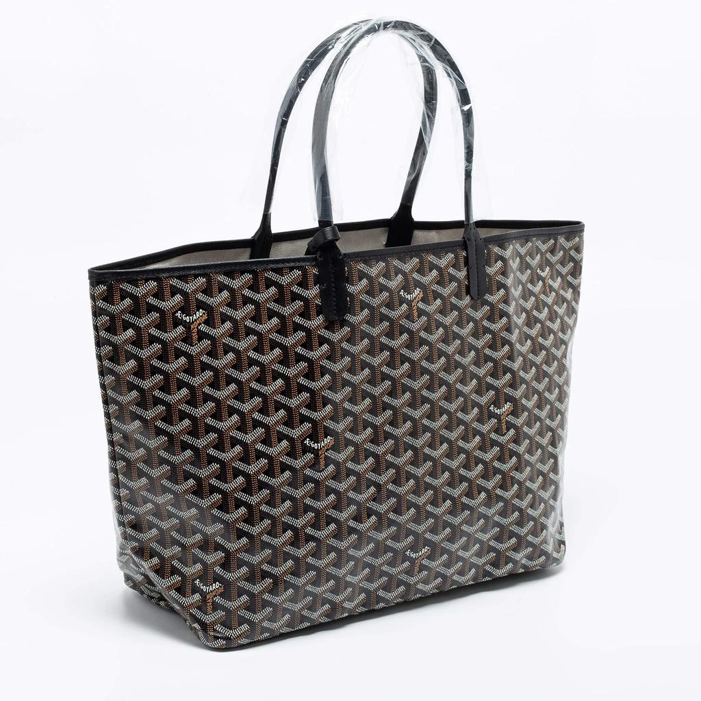 商品Goyard|Goyard Black Goyardine Coated Canvas and Leather Saint Louis PM Tote,价格¥20406,第3张图片详细描述