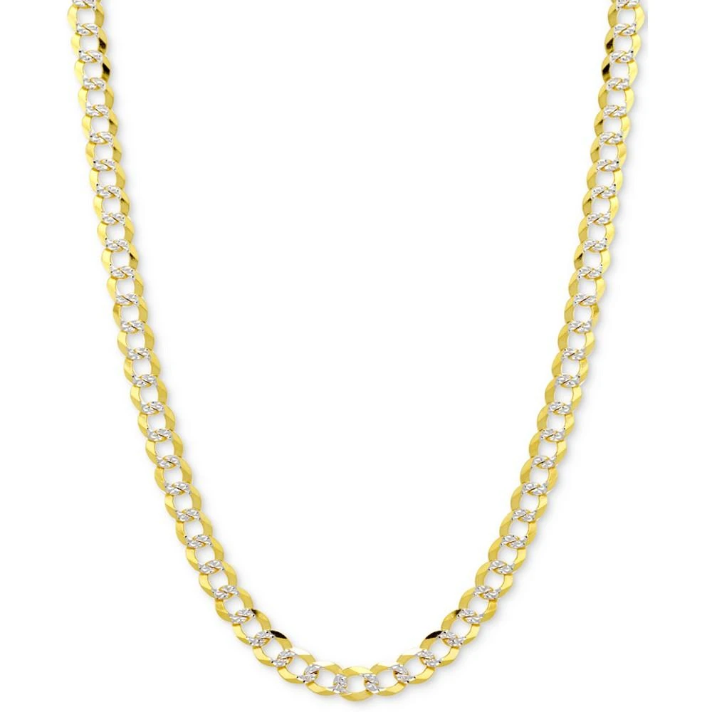 商品Italian Gold|28" Two-Tone Open Curb Chain Necklace (5-3/4mm) in Solid 14k Gold & White Gold,价格¥44577,第1张图片