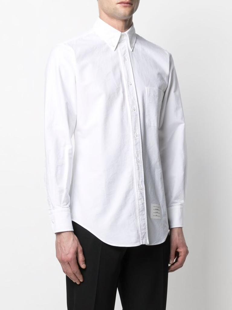 商品Thom Browne|THOM BROWNE MEN CLASSIC LONG-SLEEVE BUTTON DOWN SHIRT W/ RWB PLACKET IN OXFORD,价格¥3131,第1张图片