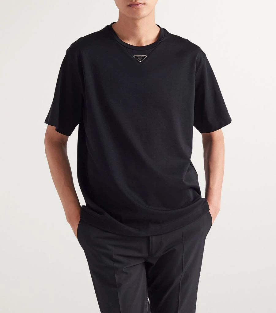 商品Prada|Cotton Triangle T-Shirt,价格¥8306,第3张图片详细描述