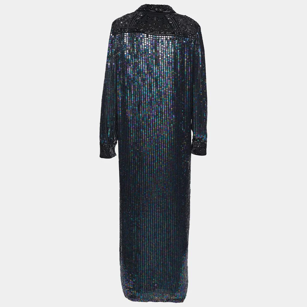 商品[二手商品] EMILIO PUCCI|Emilio Pucci Metallic Sequin & Bead Embellished Silk Button Front Shirt Dress L,价格¥3793,第2张图片详细描述