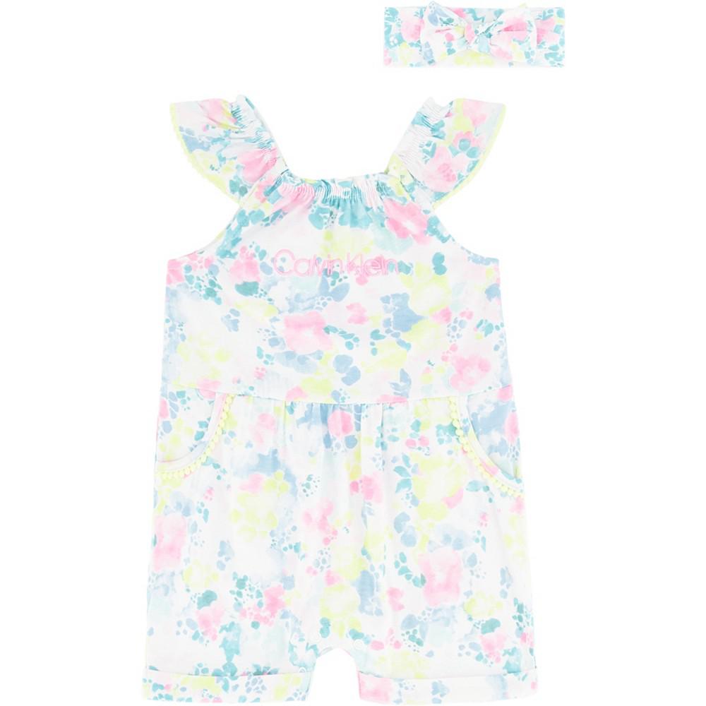 Baby Girls Tie-Dye Romper and Headband Set, 2 Piece商品第1张图片规格展示