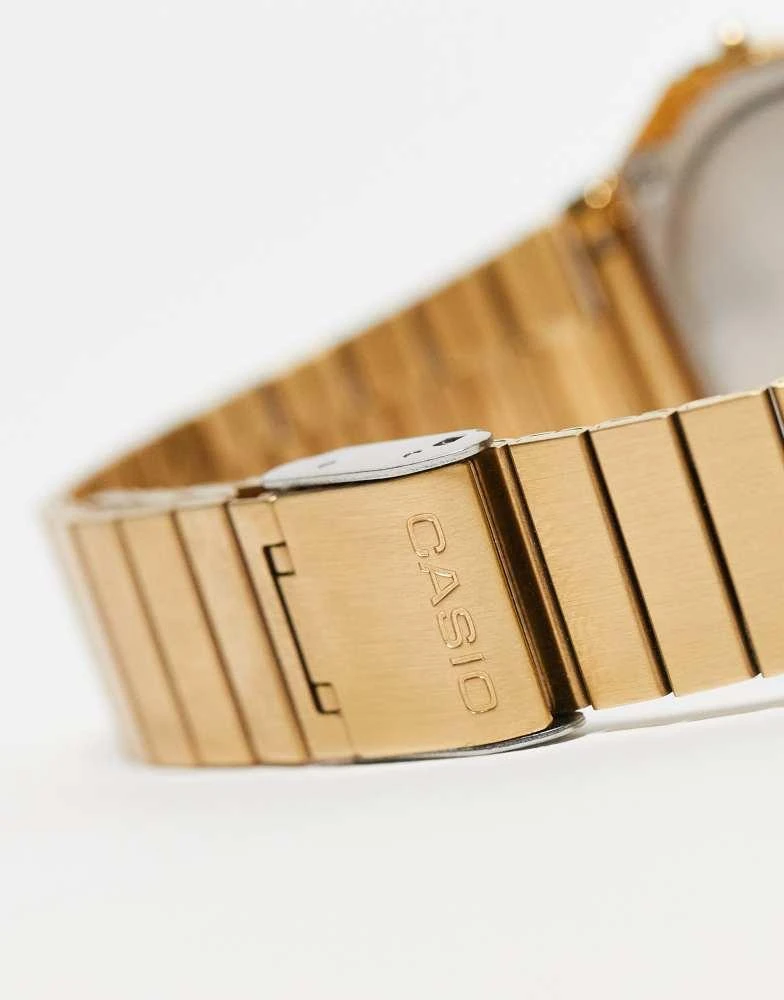 商品Casio|Casio A700 minimal vintage stainless steel watch in light gold,价格¥679,第2张图片详细描述