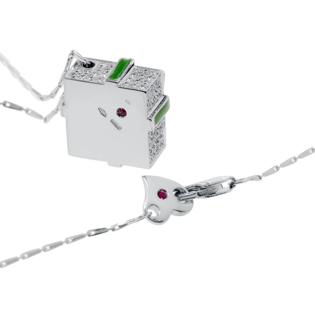 商品Roberto Coin|Roberto Coin 18K White Gold and EnÂmel Diamond 0.95ct. tw. Pendant Necklace 3420231AW20X,价格¥26950,第3张图片详细描述