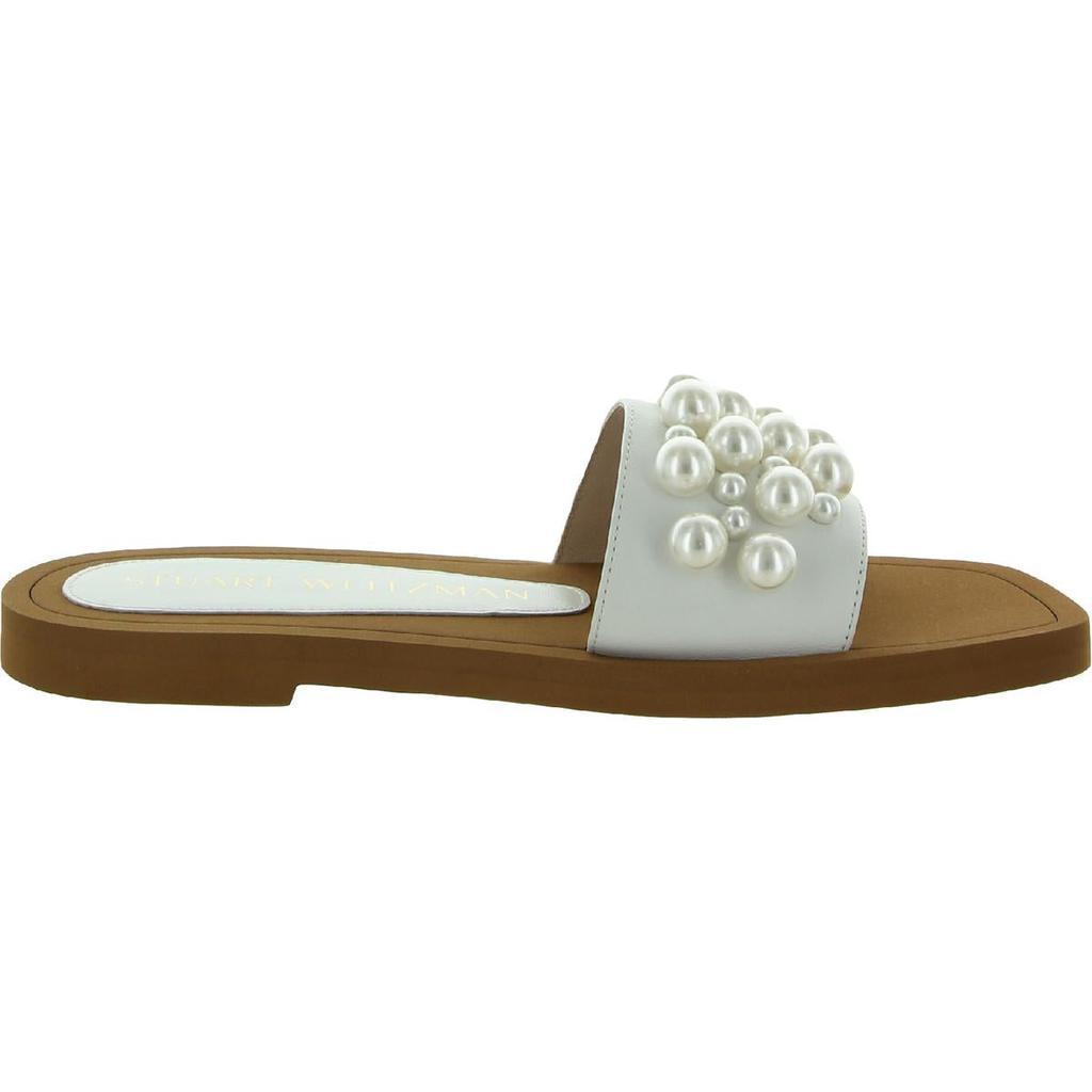 商品Stuart Weitzman|Stuart Weitzman Womens Goldie Leather Open Toe Slide Sandals,价格¥420-¥1200,第6张图片详细描述