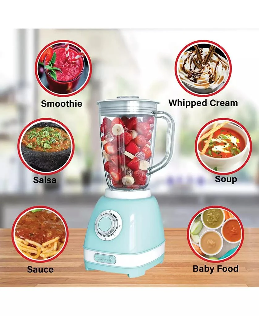 商品Brentwood Appliances|Brentwood JB-330BL 2 Speed Retro Blender in Blue with 50 Ounce Plastic Jar,价格¥447,第2张图片详细描述