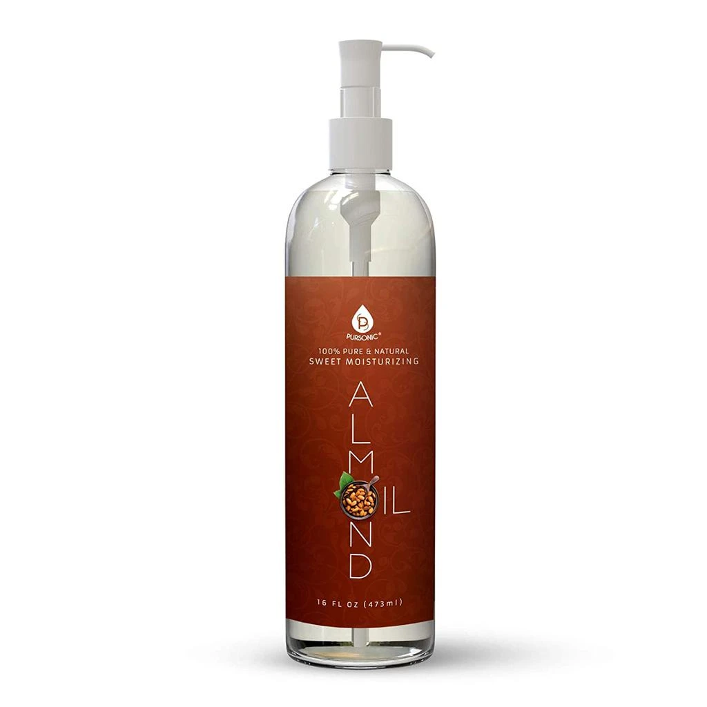 商品PURSONIC|100% Natural Sweet Almond oil- for Aromatherapy, Essential oils, Moisturizing, and Massage,价格¥165,第1张图片