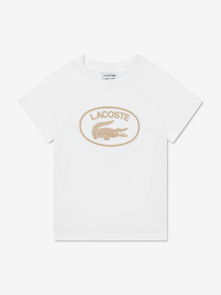 商品Lacoste|Lacoste Boys Logo T-Shirt in White,价格¥343,第1张图片