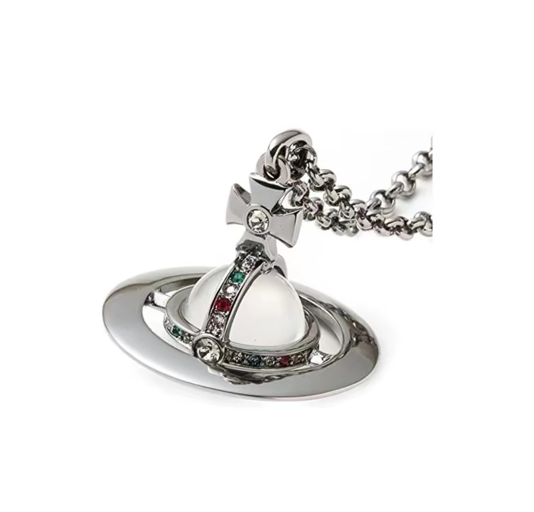 Vivienne Westwood New Small Orb 大号立体土星吊坠 黄铜 项链 男女同款情侣款 枪灰色 商品