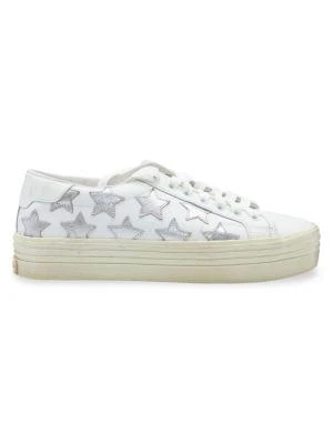 商品[二手商品] Yves Saint Laurent|Saint Laurent Court Classic Stars Platform Sneakers In White Leather Athletic Shoes Sneakers,价格¥3873,第1张图片