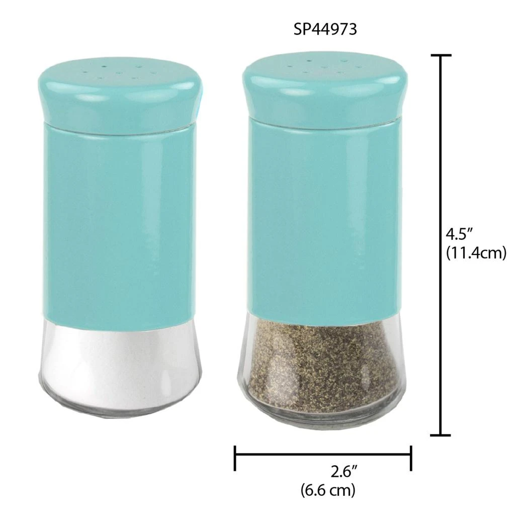 商品Home Basics|Home Basics Essence Collection 2 Piece Salt and Pepper Set, Turquoise,价格¥123,第3张图片详细描述