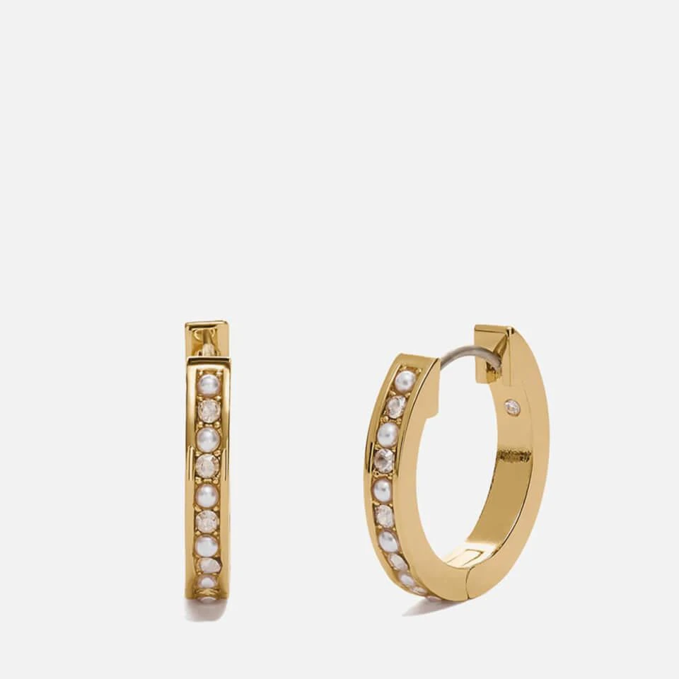 商品Coach|Coach Women's Classic Pearl Huggie - Gold,价格¥423,第2张图片详细描述