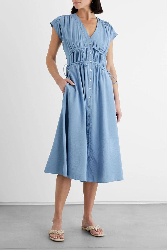 商品IRIS & INK|Jacqueline shirred woven midi dress,价格¥573,第3张图片详细描述