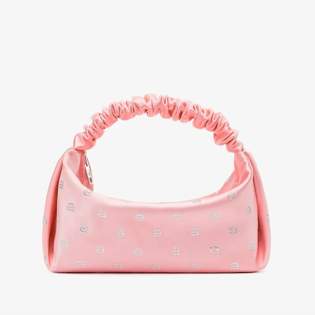 商品Alexander Wang|Alexander Wang Mini Scrunchie Logo-Embellished Satin Bag,价格¥2560,第1张图片