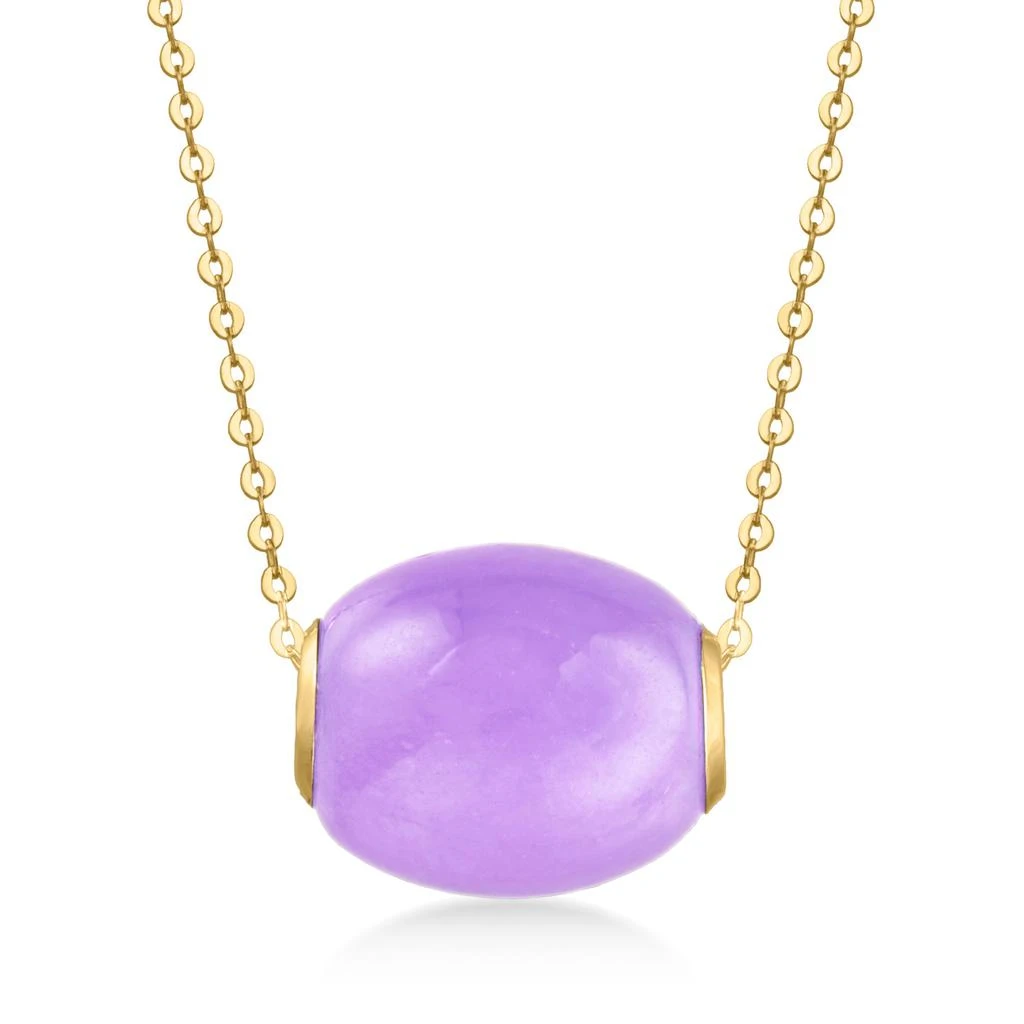 商品Canaria Fine Jewelry|Canaria Lavender Jade Bead Necklace in 10kt Yellow Gold,价格¥783,第1张图片