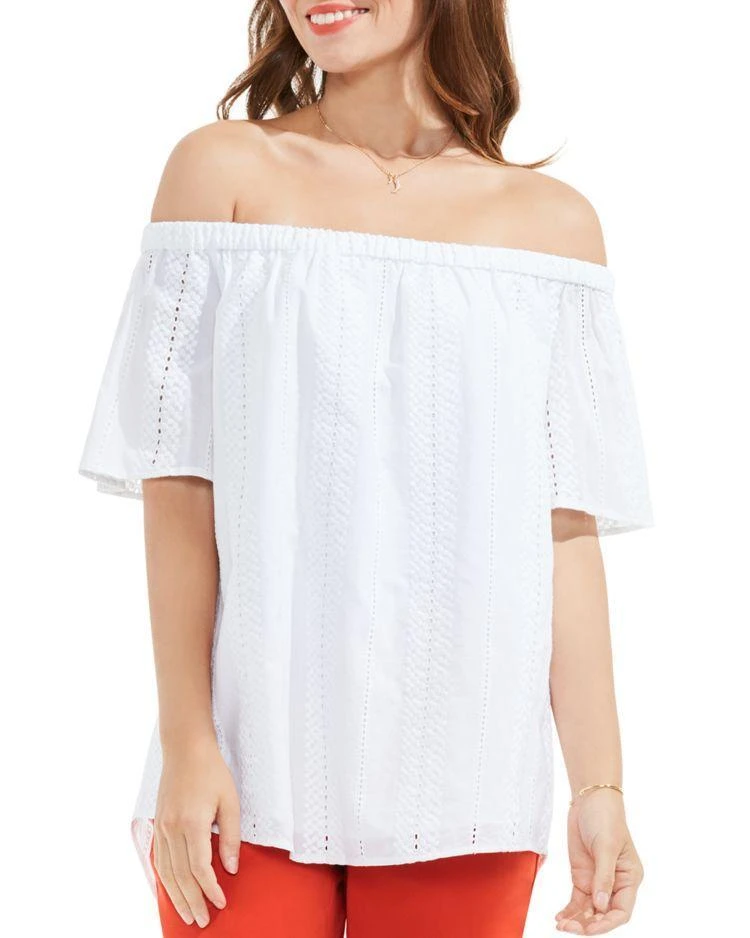 商品Vince Camuto|Eyelet Off-the-Shoulder Top,价格¥400,第1张图片