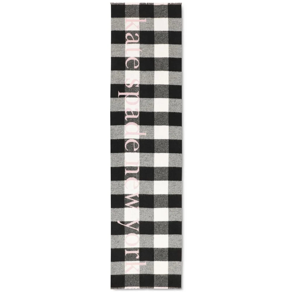 商品Kate Spade|Women's Buffalo Check Logo Wool Scarf,价格¥901,第2张图片详细描述