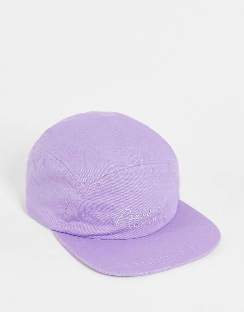 商品Reclaimed Vintage|Reclaimed Vintage inspired cotton twill 5 panel cap in washed lilac,价格¥106,第1张图片