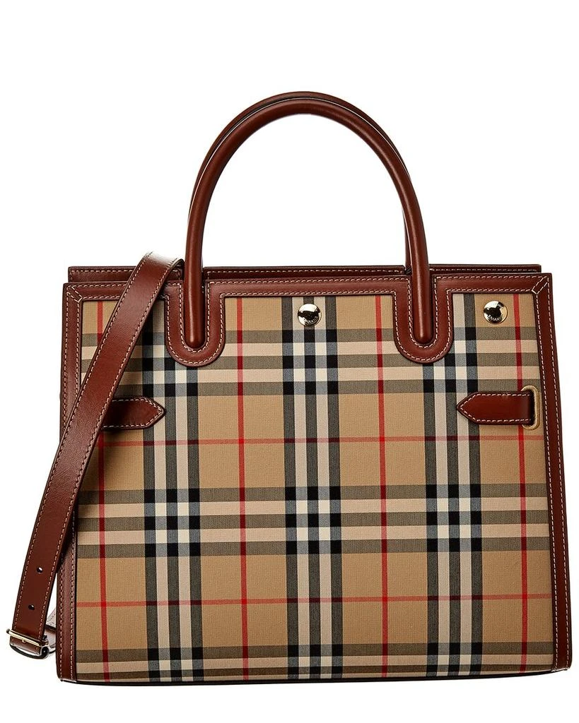 商品Burberry|Burberry Small Vintage Check & Leather Tote,价格¥13049,第1张图片