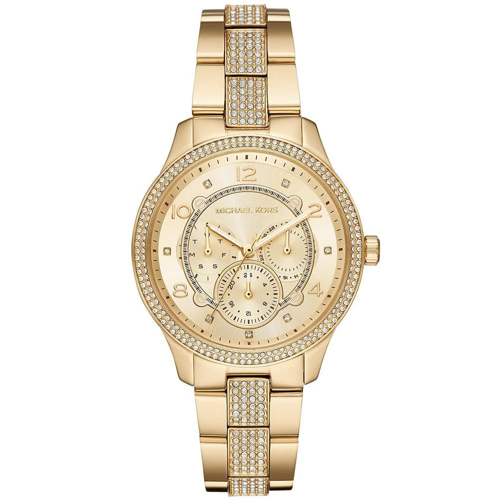 商品Michael Kors|Women's Runway Gold-Tone Stainless Steel Bracelet Watch 38mm,价格¥1839,第1张图片