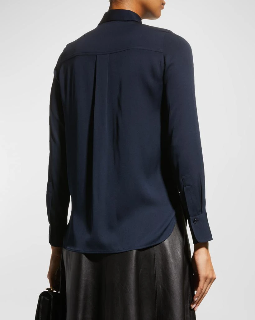 Slim-Fit Long-Sleeve Stretch-Silk Blouse 商品