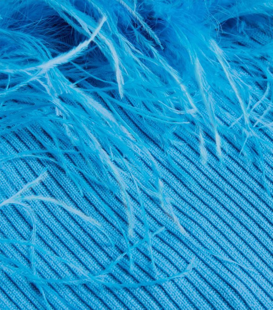 商品GIUSEPPE DI MORABITO|Feather-Trimmed Off-The-Shoulder Sweater,价格¥4417,第7张图片详细描述