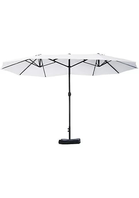 商品Outsunny|15 Steel Rectangular Outdoor Double Sided Market Patio Umbrella With Uv Sun Protection And Easy Crank Beige,价格¥1508,第1张图片