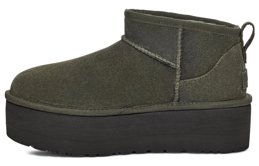 商品[国内直发] UGG|牛反绒 简洁时尚 短筒 雪地靴 女款 森林绿色,价格¥918,第1张图片