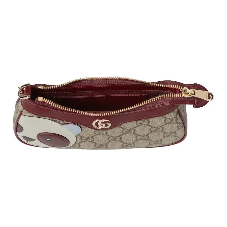 商品[国内直发] Gucci|古驰 双G徽标拉链开合饰熊猫细节 涂层织物 单肩斜挎包 迷你 女款 棕色拼棕色,价格¥7993,第6张图片详细描述