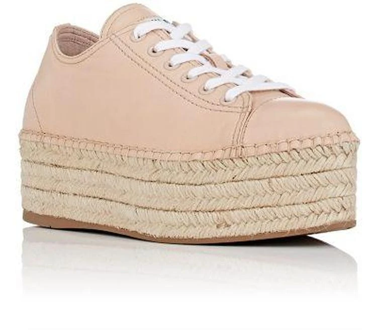 商品Miu Miu|Leather Platform Espadrille Sneakers,价格¥1779,第2张图片详细描述