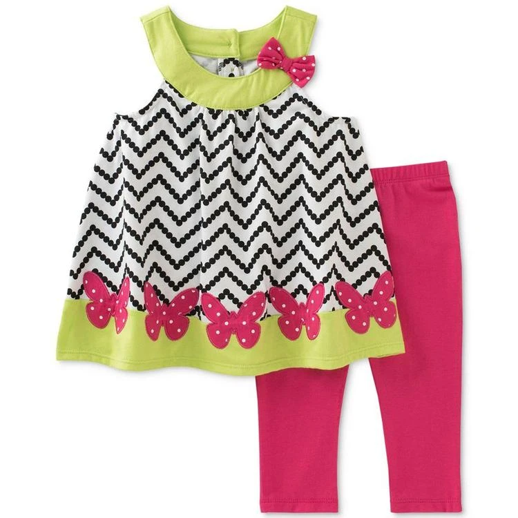 商品KIDS HEADQUARTERS|2-Pc. Butterflies Tunic & Capri Leggings Set, Baby Girls (0-24 months),价格¥65,第2张图片详细描述