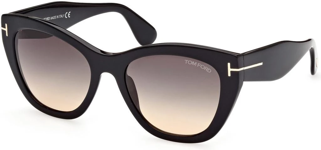 商品Tom Ford|Cara Smoke Gradient Cat Eye Ladies Sunglasses FT0940 01B 56,价格¥1391,第1张图片