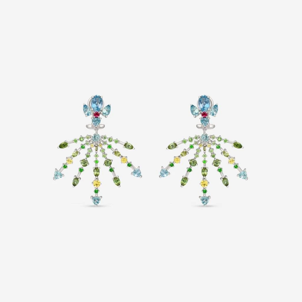 商品Gübelin|Gübelin Ornaments of Flowers 18K White Gold Multi-Gemstone Drop Earrings 44A-1328.1,价格¥60983,第1张图片